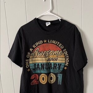 Awesome Since January 2001 Kids Graphic Tee - Black